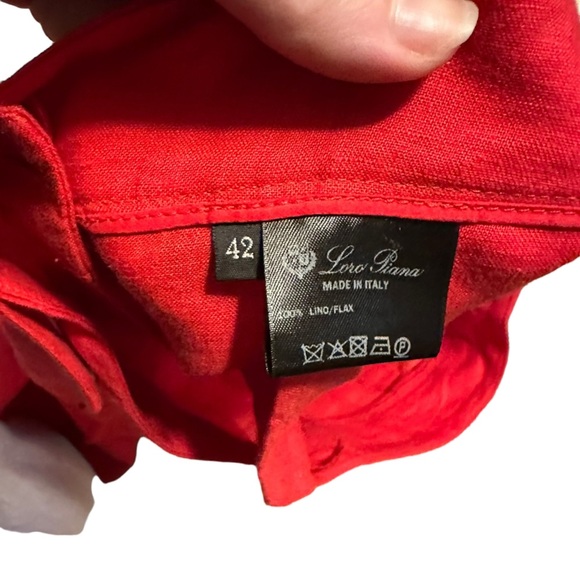 Loro Piana Red Flax Wide Leg Capris Size 42 - Picture 5 of 5